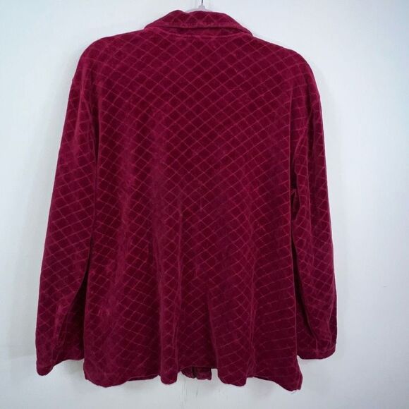 Jennifer Moore Vintage Diamond Pattern Velour Tracksuit Jacket - Picture 5 of 5